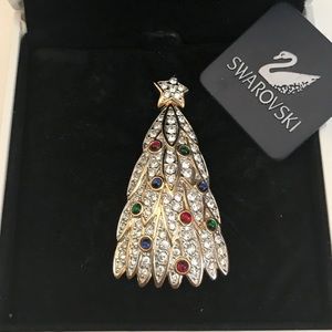 Swarovski Christmas Tree Vintage brooch NOS box